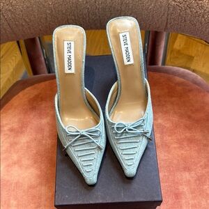 Steve Madden Women's Denim Pointed Mules Heels